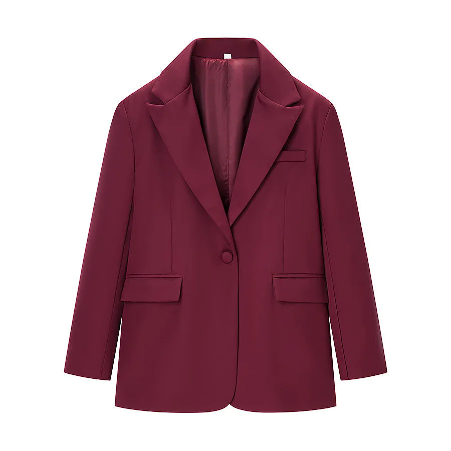 Women's nan kastiger Blazer with pointed lapels, patch pockets, and full lining Mune Fashion