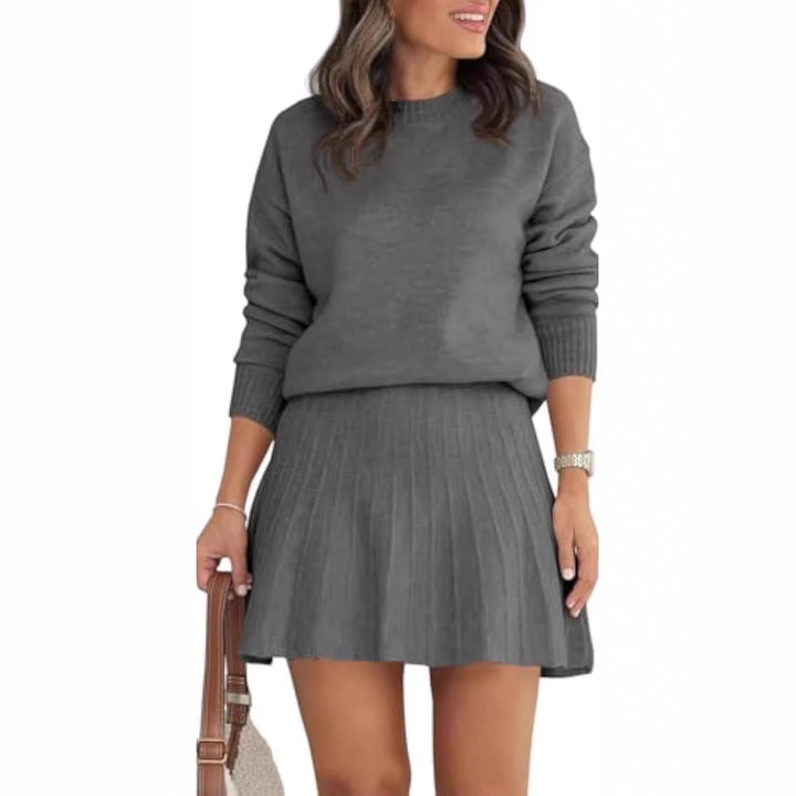 Women's Stylish Knit Sweater and Skirt Set Mune Fashion
