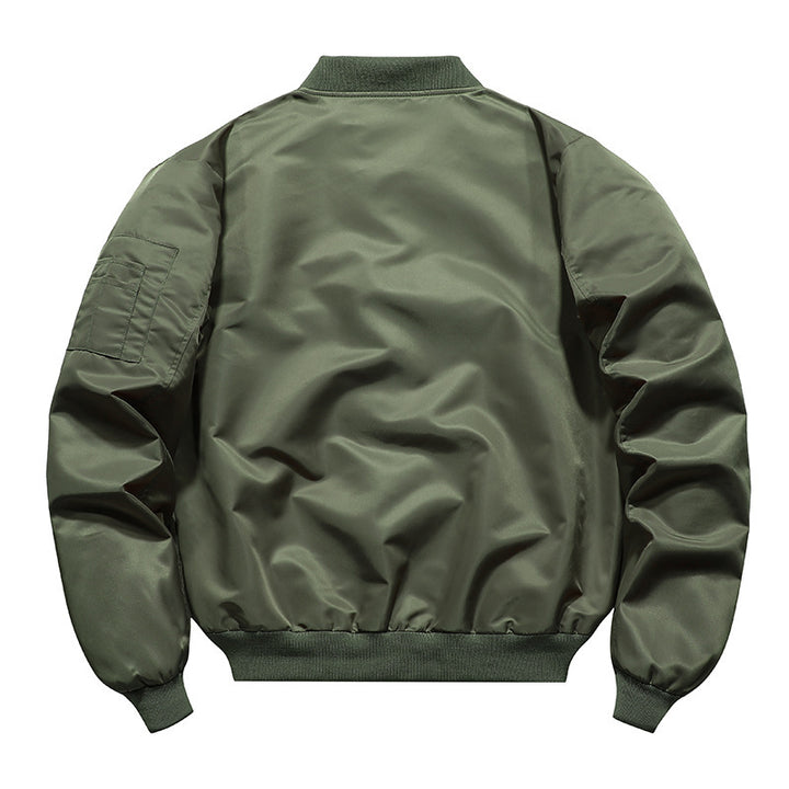 Men's Lightweight Flight Bomber Jacket with Water-Repellent Shell and Contrast Lining Mune Fashion