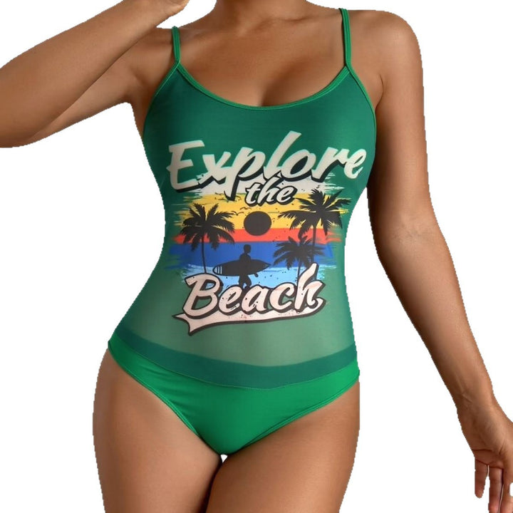 Women One-Piece Swimsuit with Trendy Graphic Design Mune Fashion