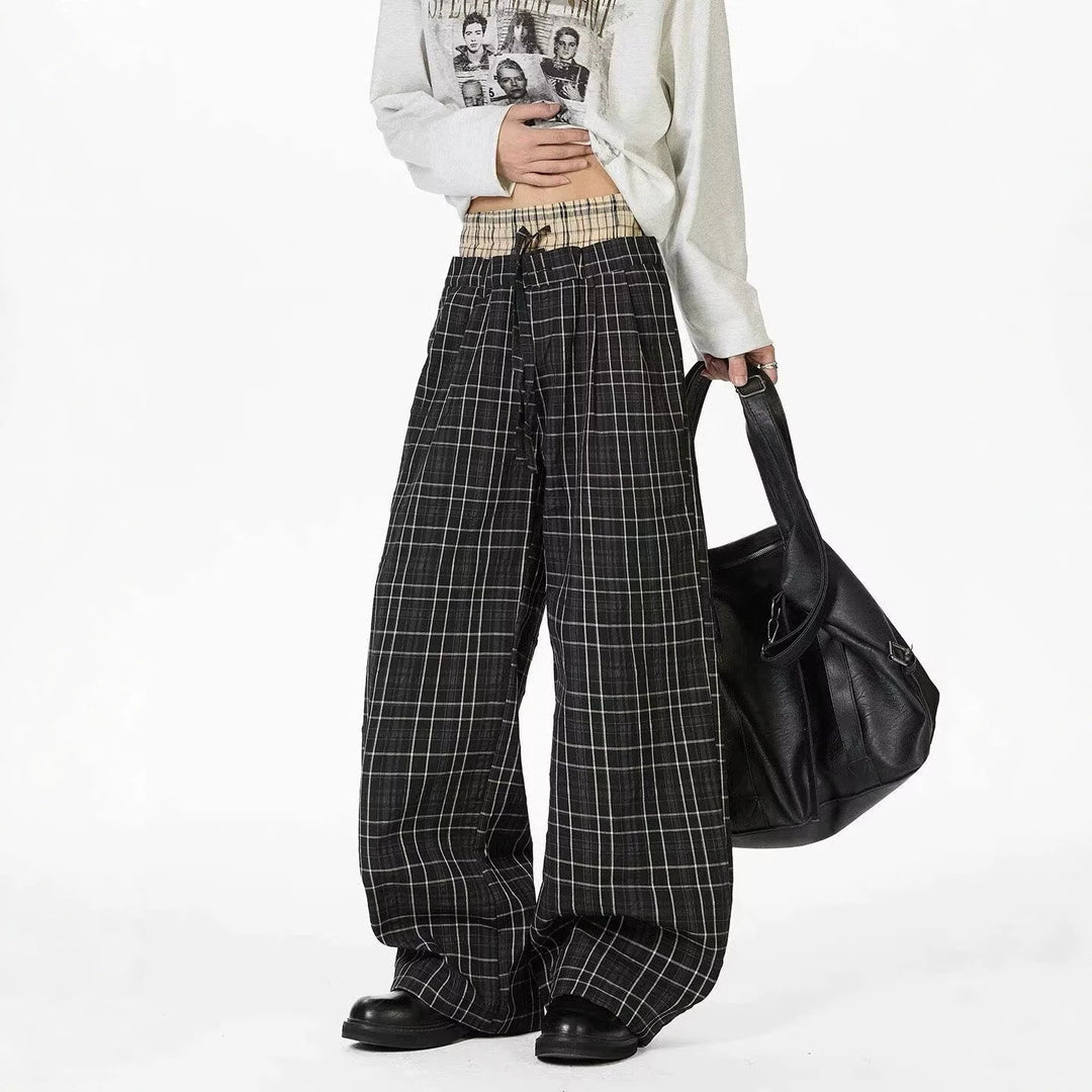 Women's Casual Checkered Carrot Pants Mune Fashion
