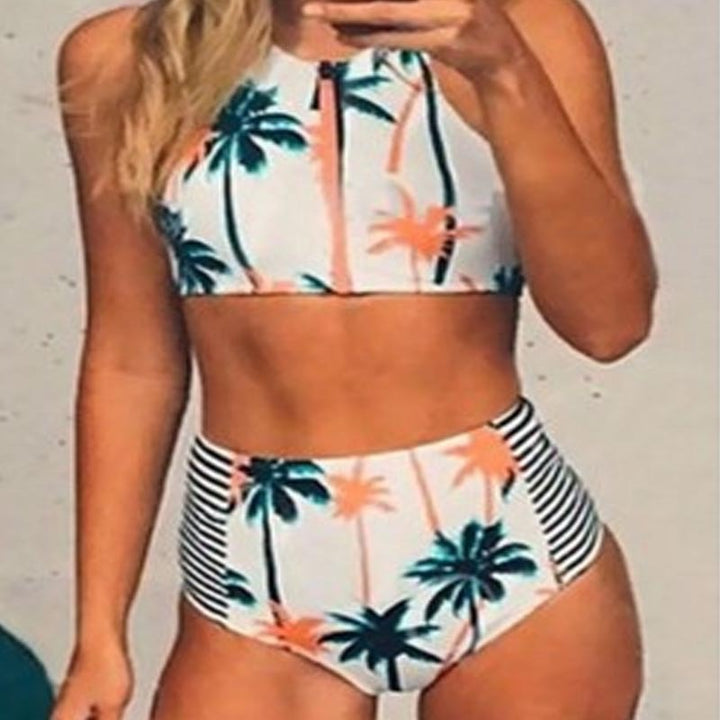 Women's Crop-Top Bikini with High Waisted Brief Mune Fashion