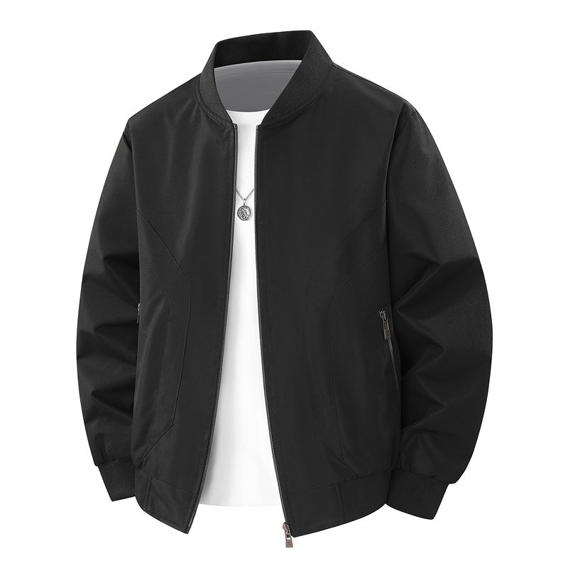 Men's Lightweight Windproof Bomber Jacket with Ribbed Cuffs and Zipper Pockets Mune Fashion