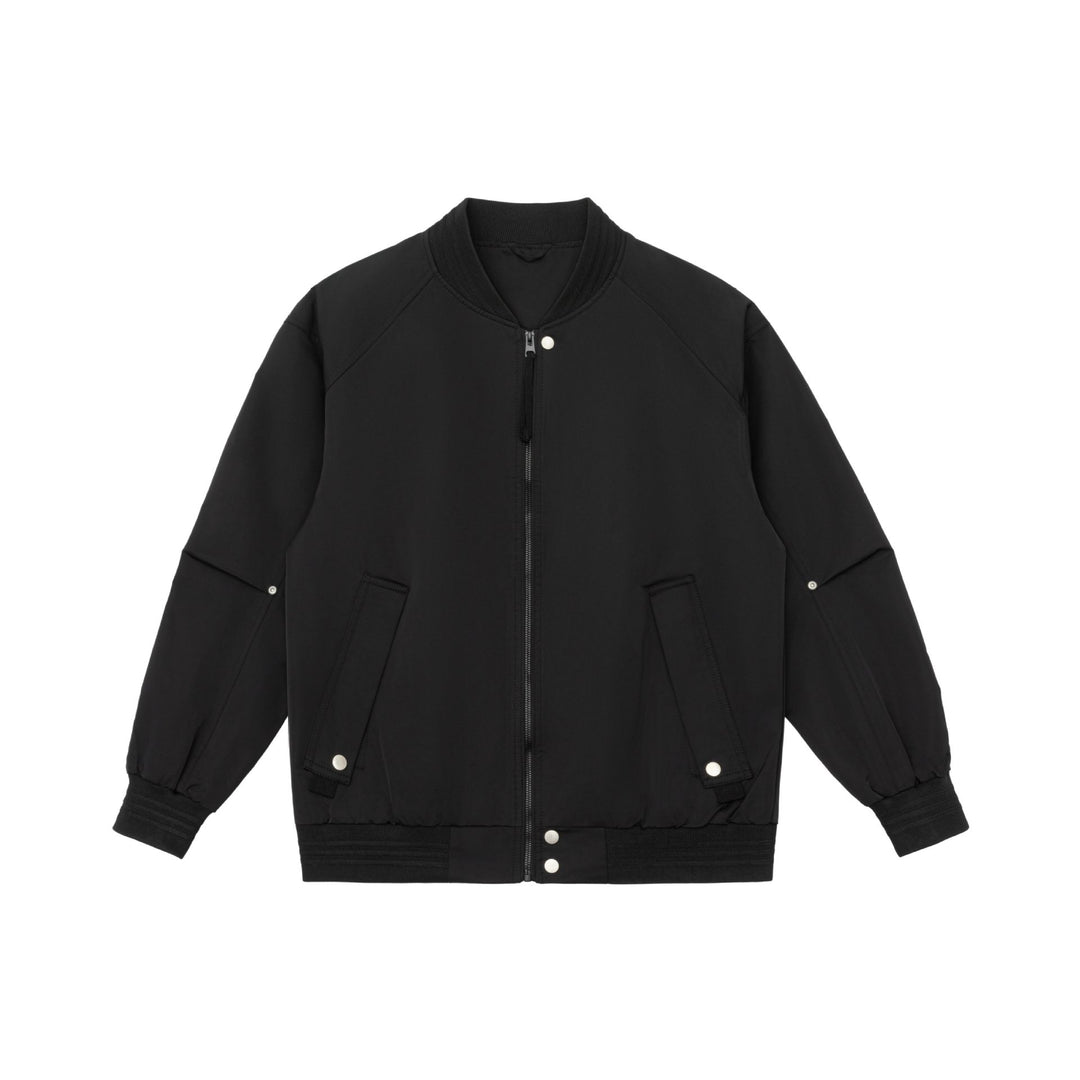 Men's Boxy Bomber Jacket with Stand-Up Collar, Concealed Zippers and Flap Pockets Mune Fashion