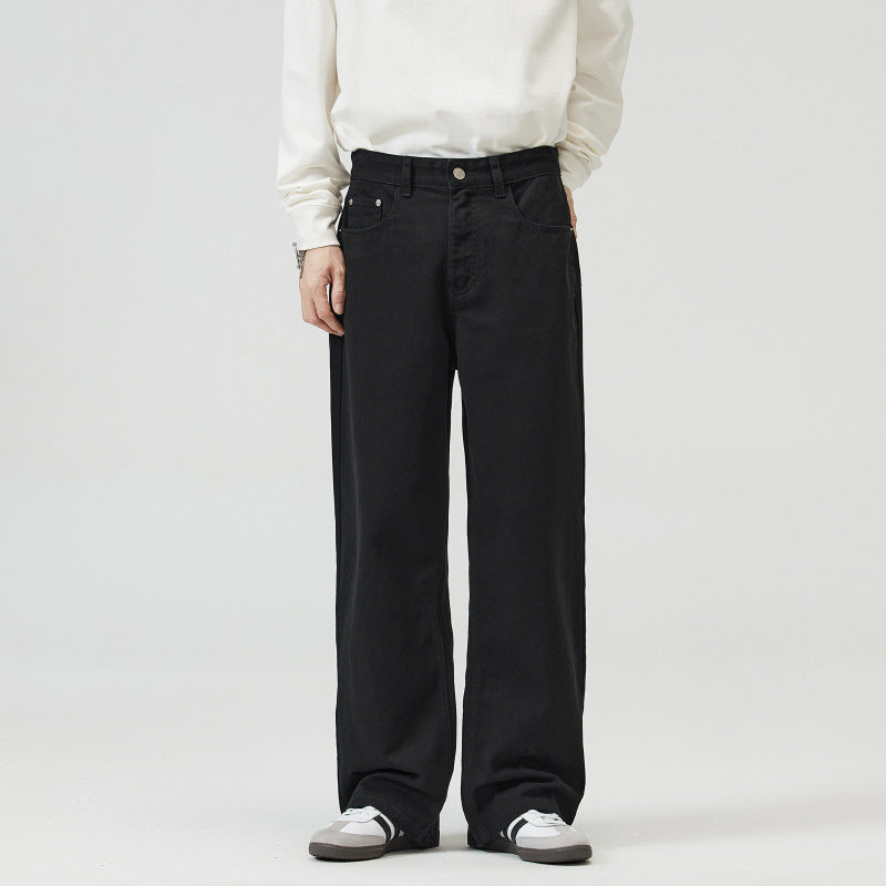 Men's Loose-Fitting Five-Pocket Denim Pants in Straight Palazzo Cut Mune Fashion