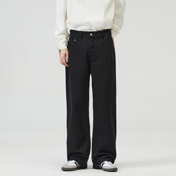Men's Loose-Fitting Five-Pocket Denim Pants in Straight Palazzo Cut Mune Fashion