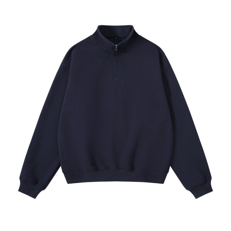 Unisex Oversize-Halfzip-Sweatshirt made of cotton blend with standing collar and ribbed cuffs Mune Fashion