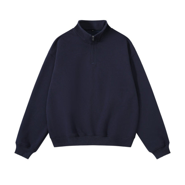 Unisex Oversize-Halfzip-Sweatshirt made of cotton blend with standing collar and ribbed cuffs Mune Fashion