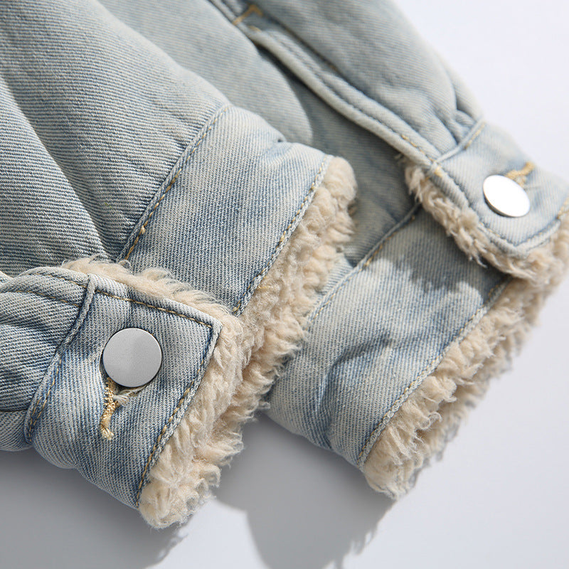 Unisex Oversize Denim Jacket with Teddy Lining and Sherpa Collar Mune Fashion
