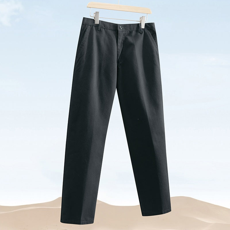 Men's Cotton Twill Chino Pants with Straight Cut & Angled Pockets Mune Fashion