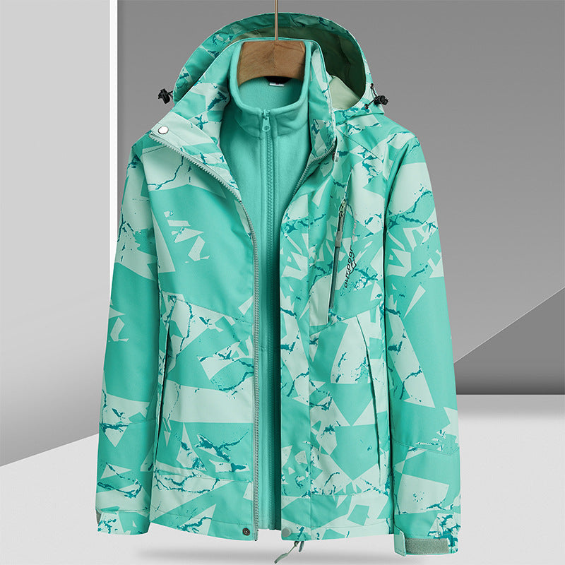 Men's Water-Repellent Outdoor Jacket with Integrated Fleece Inner Jacket Mune Fashion