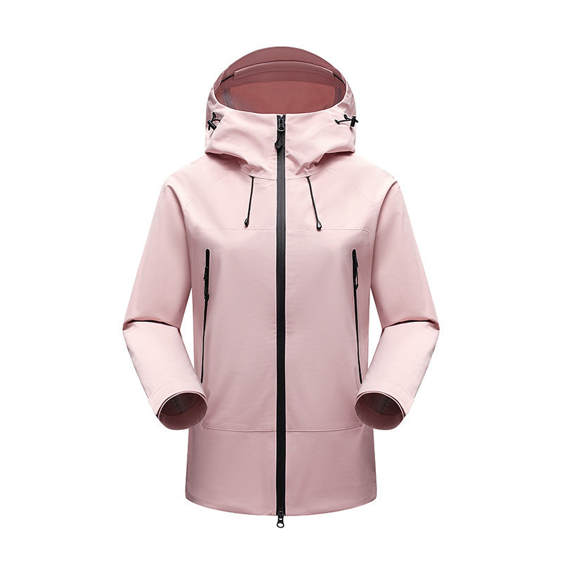 Men's Minimalistic technical three-layer softshell jacket with sealed seams and waterproof front zipper Mune Fashion
