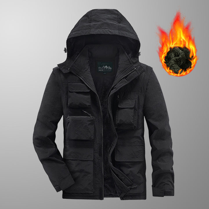 Men's Multifunctional Field Parka with Teddy Fleece Lining and Hood Mune Fashion
