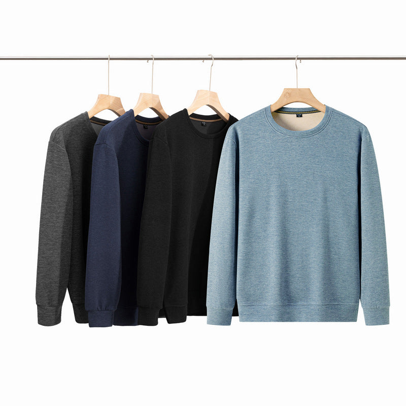 Men's Fine Crew Neck Sweatshirt made of Cotton Blend with Regular Fit and Ribbed Cuffs Mune Fashion