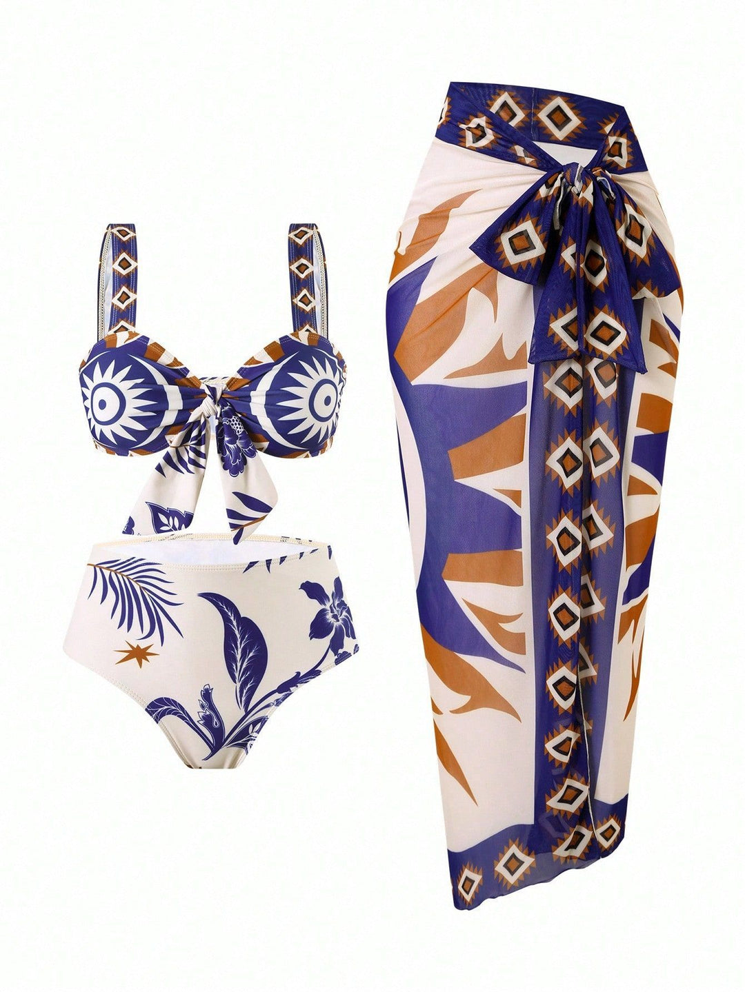 Women Bandeau Bikini Set with elegant overlay Mune Fashion
