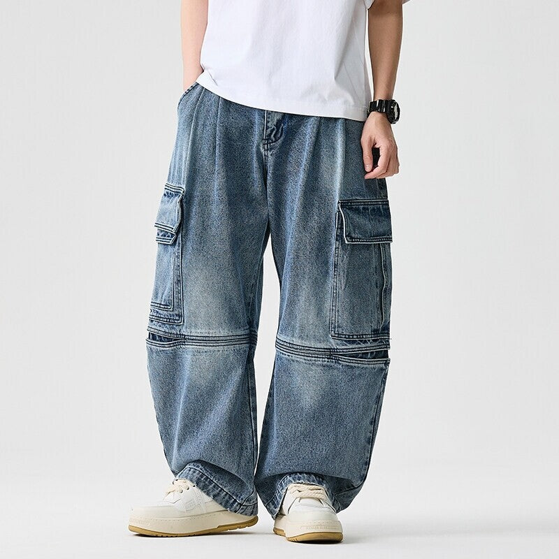 Men's extra wide cargo jeans in baggy style with reinforced knee seams Mune Fashion