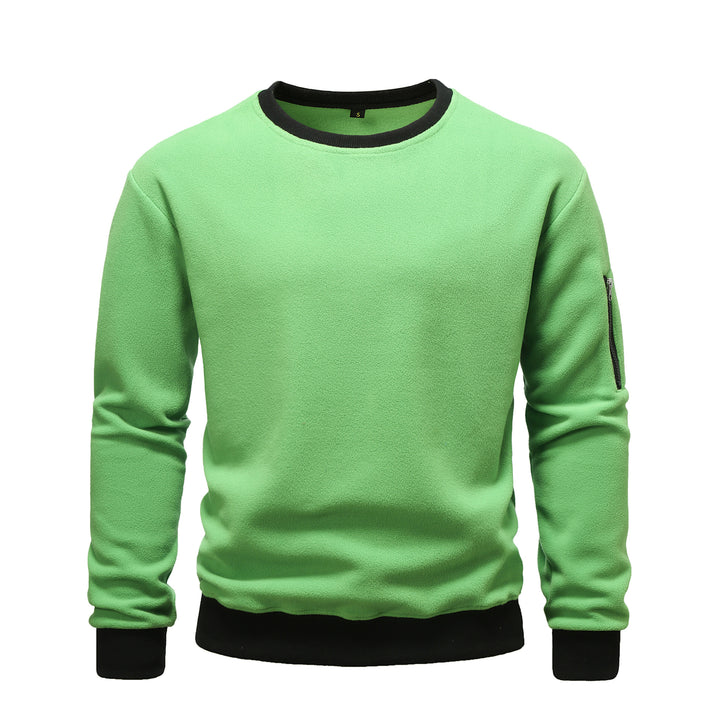 Men's fleece sweatshirt with round neck and arm pocket with zipper Mune Fashion