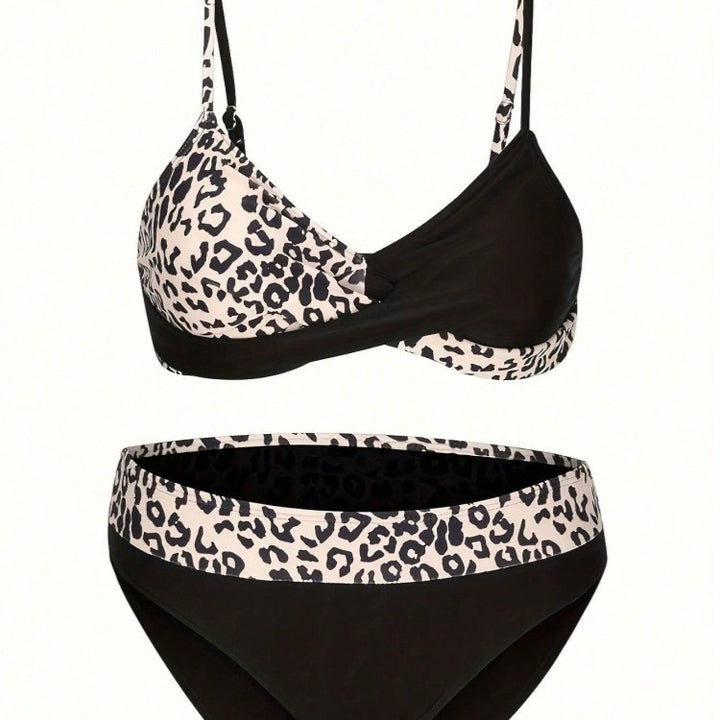 Women's bikini set with fashionable leopard pattern and comfortable straps Mune Fashion