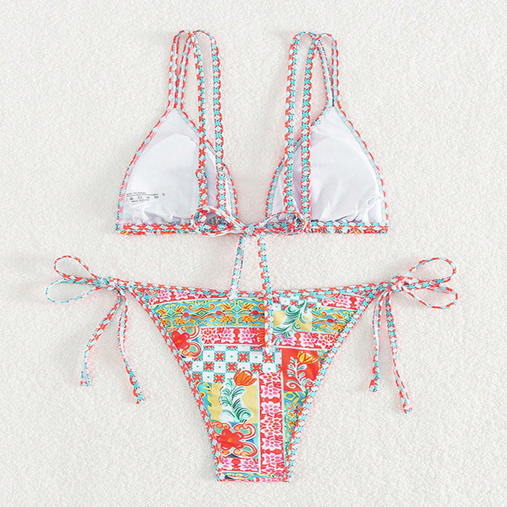 Ladies Triangle Bikini with playful pattern Mune Fashion
