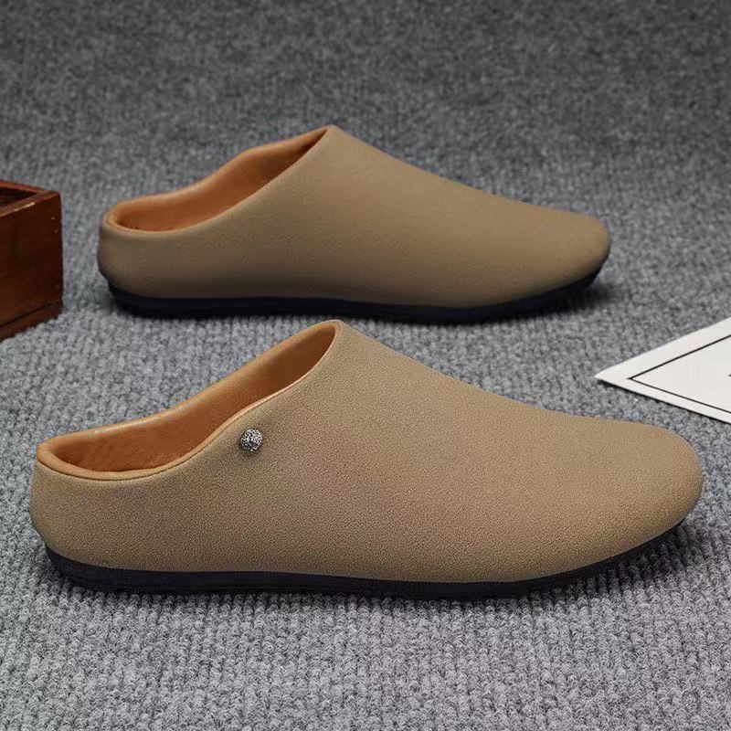 Men's Padded Microfiber House Slippers-Mules with Non-Slip Rubber Sole Mune Fashion