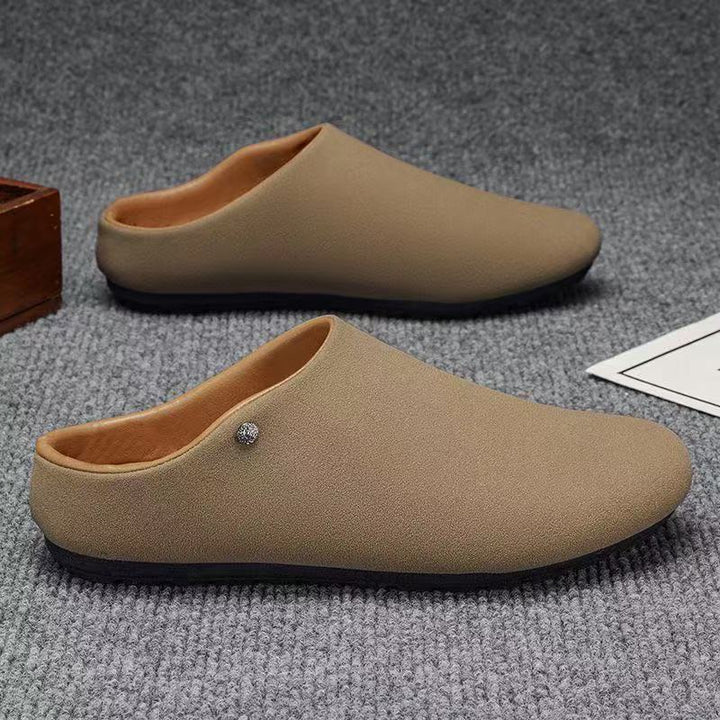 Men's Padded Microfiber House Slippers-Mules with Non-Slip Rubber Sole Mune Fashion