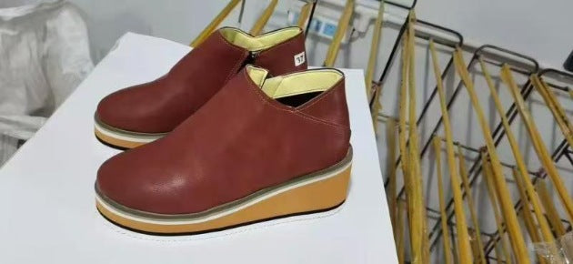Women's orthopedic wedge heel slippers made of leather Mune Fashion