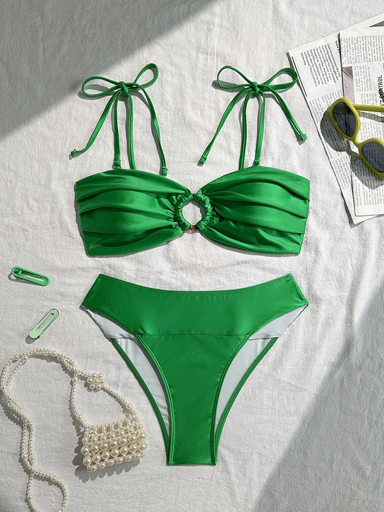 Women’s bandeau bikini with decorative gathering and ring element Mune Fashion