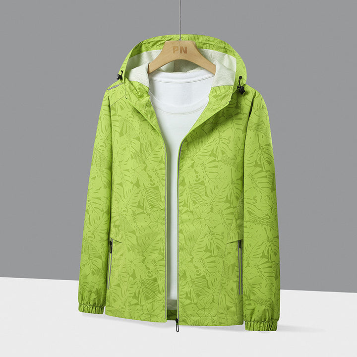 Women Lightweight Rain Jacket with Adjustable Hood Closure Mune Fashion