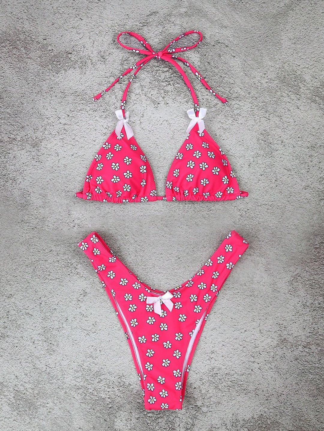 Women's Triangle Bikini with Playful Floral Patterns Mune Fashion