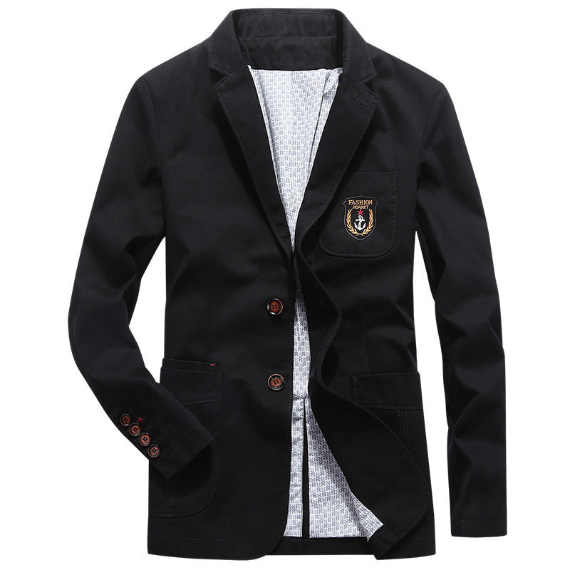 Men's cotton canvas blazer in casual look with chest patch Mune Fashion