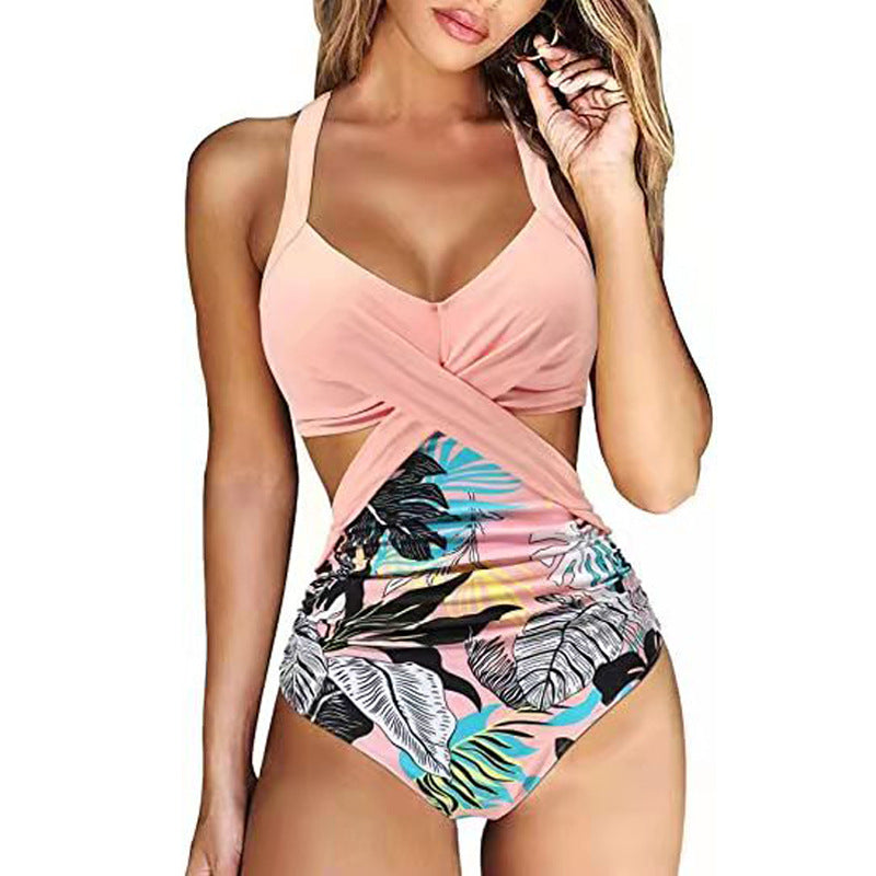 Women's One-Piece Swimsuit with Crossed Design Mune Fashion
