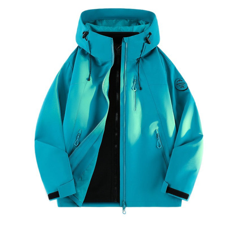 Women Lightweight Waterproof Hooded Jacket with Teddy Charm and Concealed Zipper Pockets Mune Fashion