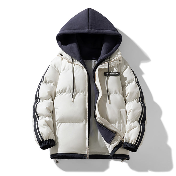 Men's nano padded parka hybrid with internal hoodie, side stripes and two-way zipper Mune Fashion