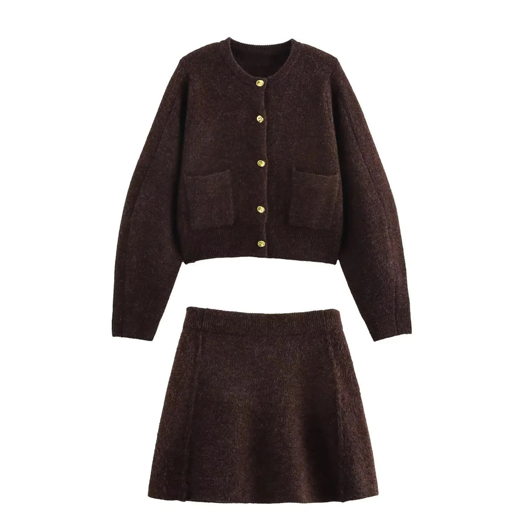 Women's A-line mini skirt made of wool blend with elastic comfort waistband Mune Fashion