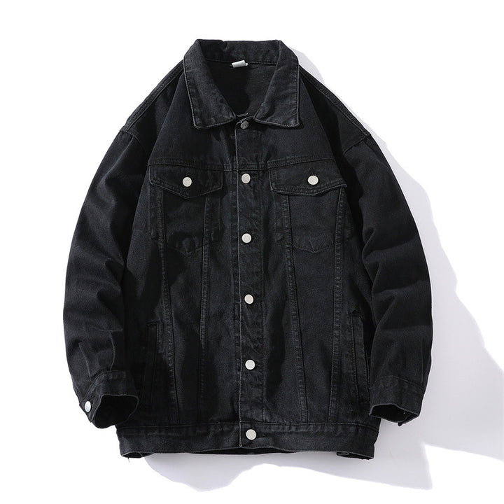 Unisex Oversized Denim Jacket with Snap Button Placket Mune Fashion