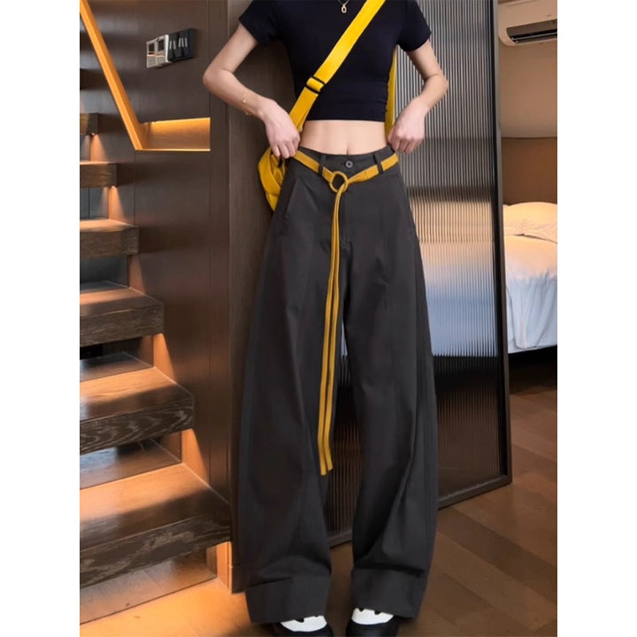 Women’s Wide Cotton Pants with Statement Belt Mune Fashion