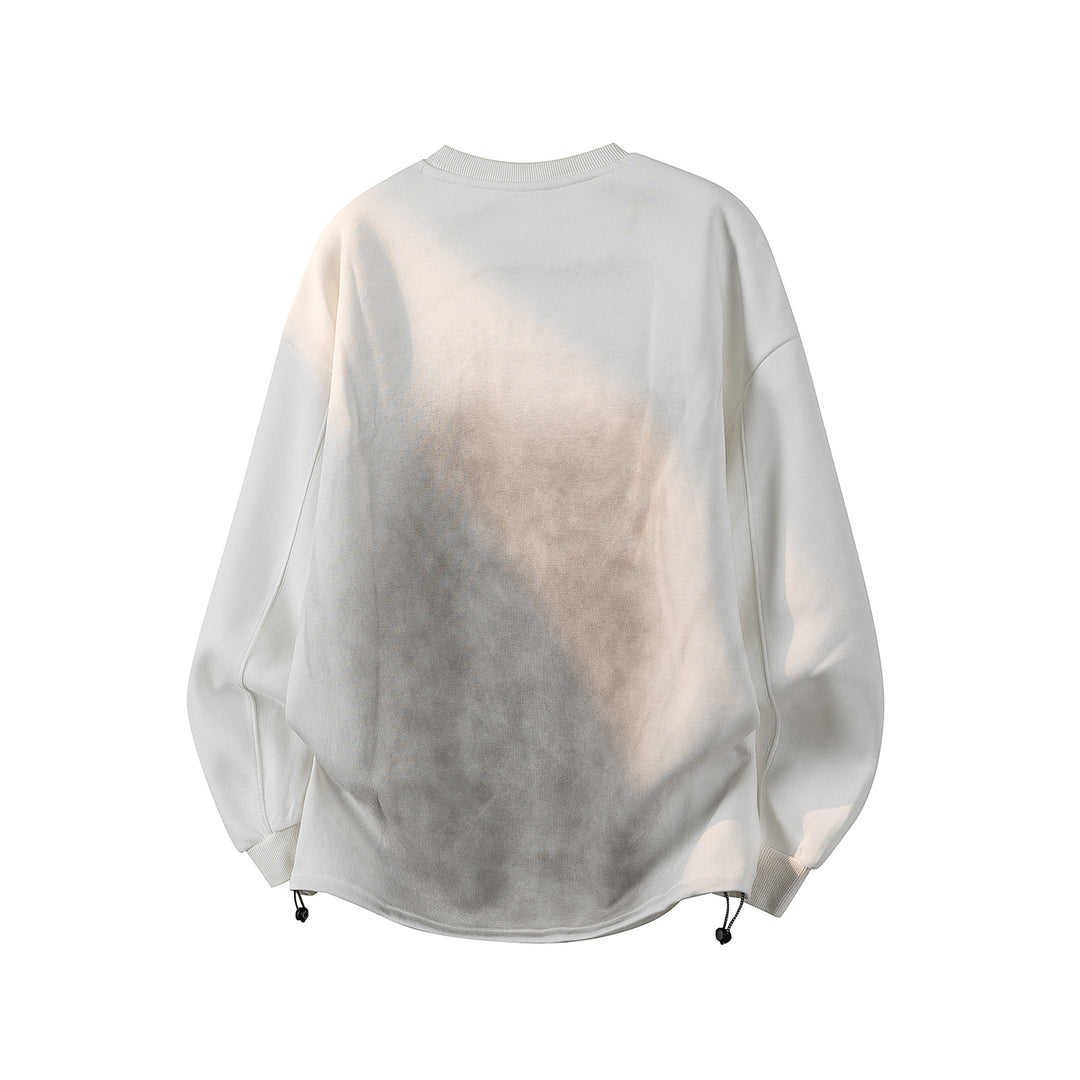 Men's Oversize Sweatshirt with Allover Print, Round Neckline & Drawstring Hem Mune Fashion