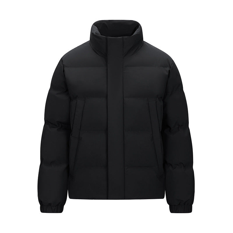 Men's Padded Quilted Jacket with High Stand-Up Collar and Concealed Zip Mune Fashion