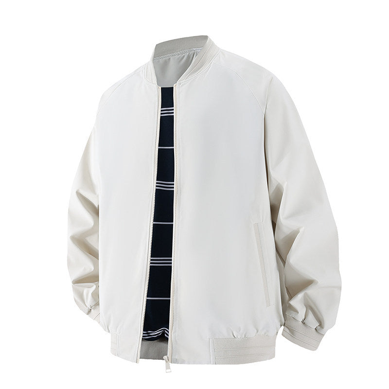 Men's Lightweight Windbreaker Bomber Jacket with Raglan Sleeves, Elastic Cuffs, and Two-Way Zipper Mune Fashion