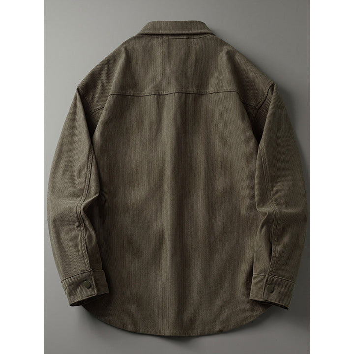 Men's cord overshirt in worker look with button placket and patch chest pocket Mune Fashion