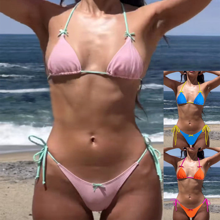Women Triangle Bikini with Adjustable Laces Mune Fashion