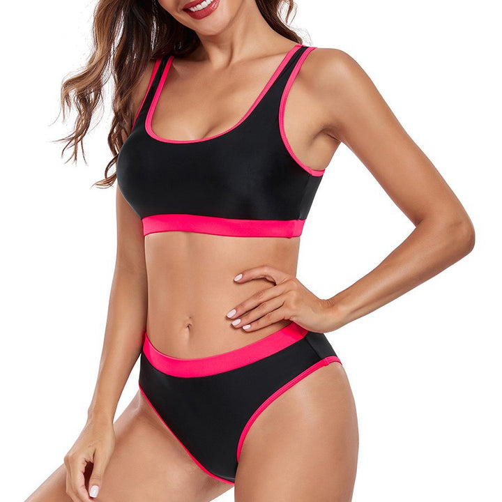 Ladies Sporty Bikini Set with Contrasting Band Mune Fashion