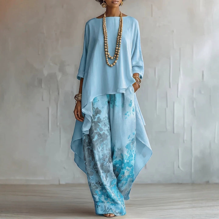 Ladies Elegant and Flowing Two-Piece Mune Fashion