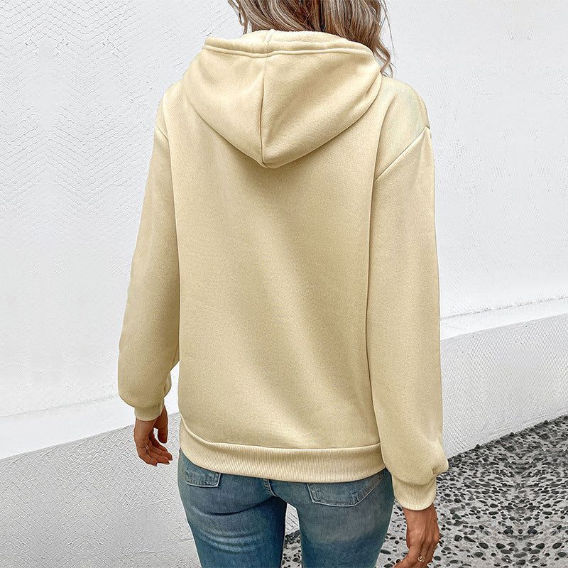 Women's hoodie with leopard heart print and kangaroo pocket Mune Fashion