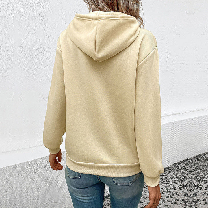 Women's hoodie with leopard heart print and kangaroo pocket Mune Fashion