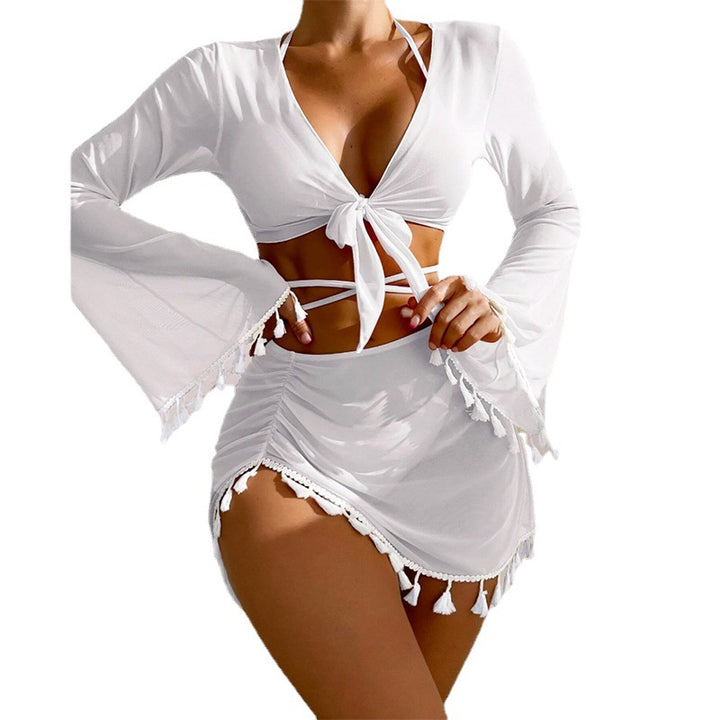 Women's bathing set with casual cropped top and charming skirt Mune Fashion