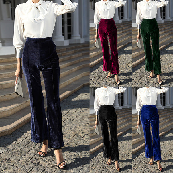 Ladies Elegant and Comfortable Velour Pants Mune Fashion