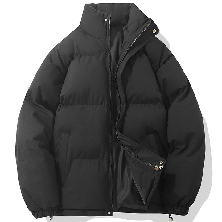 Men's warming puffer jacket with high stand-up collar, concealed two-way zipper and elastic cuffs Mune Fashion