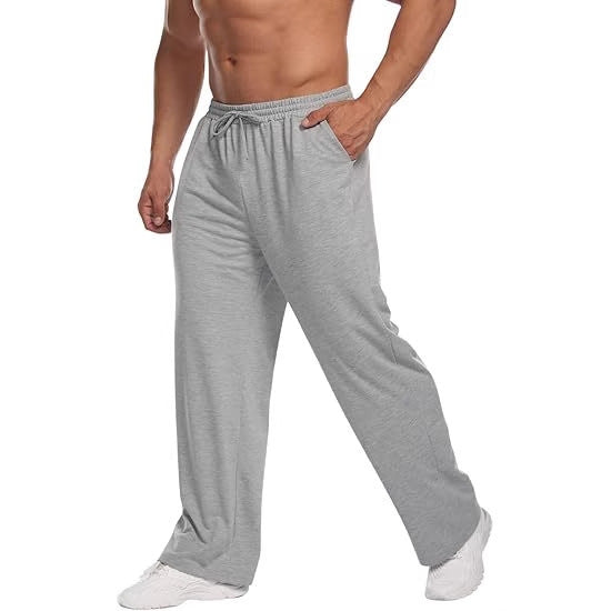 Men's loose-fitting lounge pants made of soft jersey with drawstring, elastic waistband, and straight leg Mune Fashion
