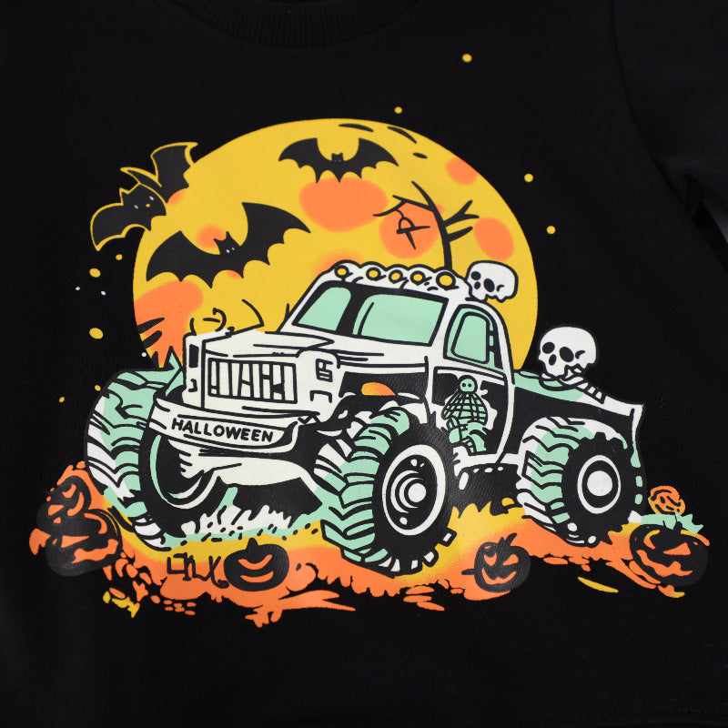 Boys sweatshirt with spooky monster truck motif Mune Fashion